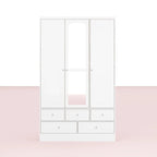 Modular Majesty Double Wardrobe Mirror-Front Storage Closet Armoires