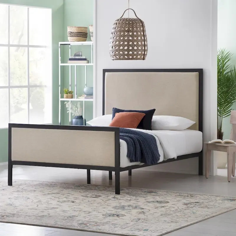 New Heights Clarke Metal and Upholstered Bed