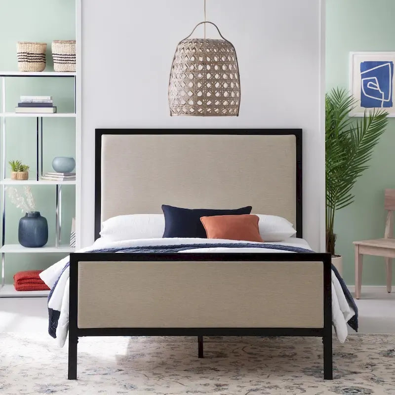 New Heights Clarke Metal and Upholstered Bed