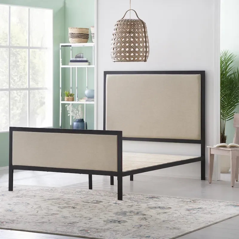 New Heights Clarke Metal and Upholstered Bed