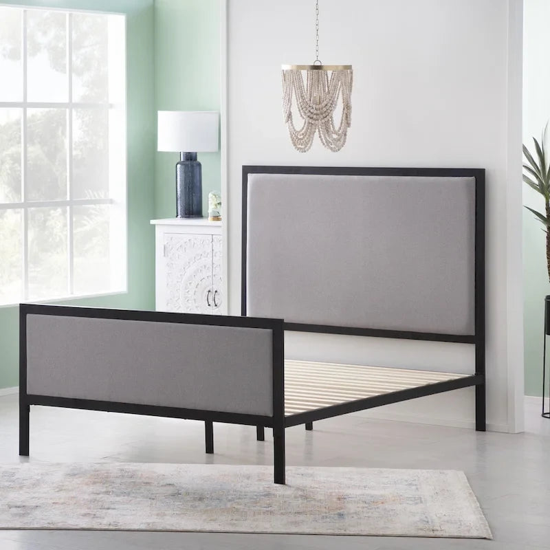 New Heights Clarke Metal and Upholstered Bed