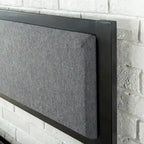 Priage by Zinus Black Steel Platform Bedframe w/ Grey Fabric Headboard