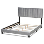 Silver Orchid Sten Glam and Luxe Upholstered Panel Bed with Headboard