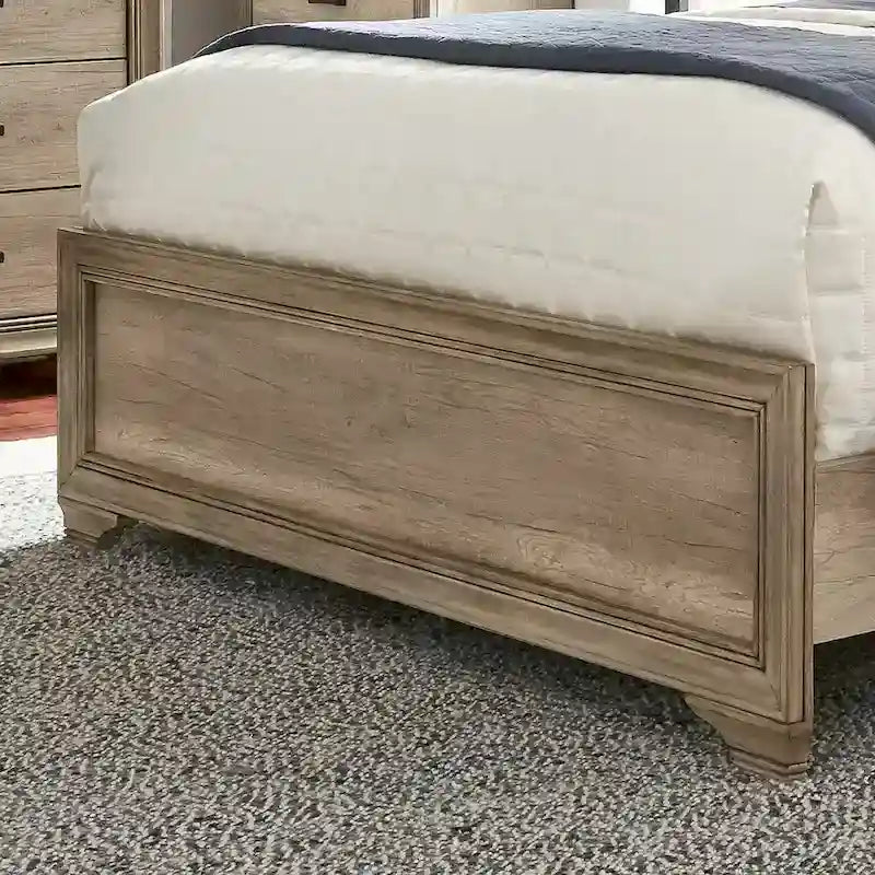 Sun Valley Sandstone Rolled Upholstered Bed Set
