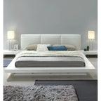 Carbon Loft Ballingham Gloss White Low Profile Upholstered Bed