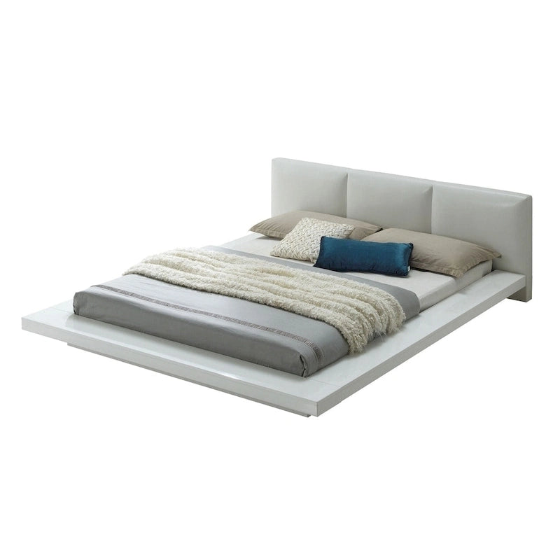Carbon Loft Ballingham Gloss White Low Profile Upholstered Bed