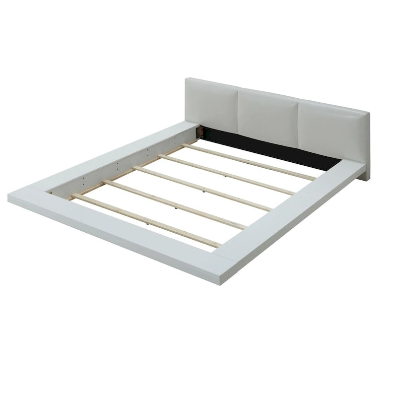 Carbon Loft Ballingham Gloss White Low Profile Upholstered Bed