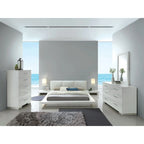 Carbon Loft Ballingham Gloss White Low Profile Upholstered Bed