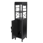 Wood Tall Bathroom Linen Cabinet Small Bathroom Storage Corner Floor Cabinet with Doors and Shelves Toilet Paper Holder