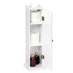 HomCom Vertical White Bathroom Storage Cabinet - 7.75*7.75*25.75