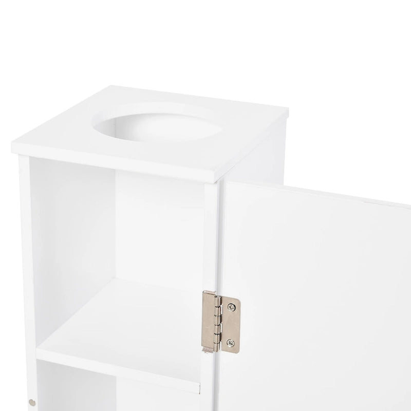 HomCom Vertical White Bathroom Storage Cabinet - 7.75*7.75*25.75