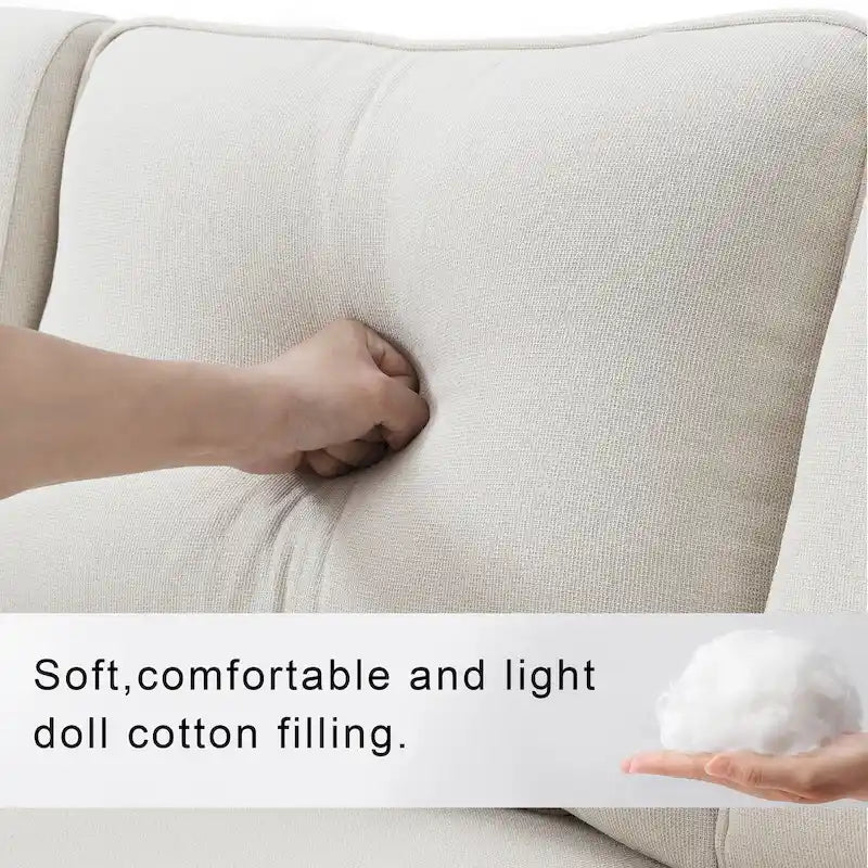 [VIDEO provided] [New] 114.2 Upholstered Sofa with Console, 2 Cupholders and 2 USB Ports Wired or Wirelessly Charged, Modern Li