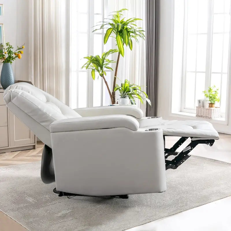 Power Leather Recliner Chair Home Theater Seating Soft