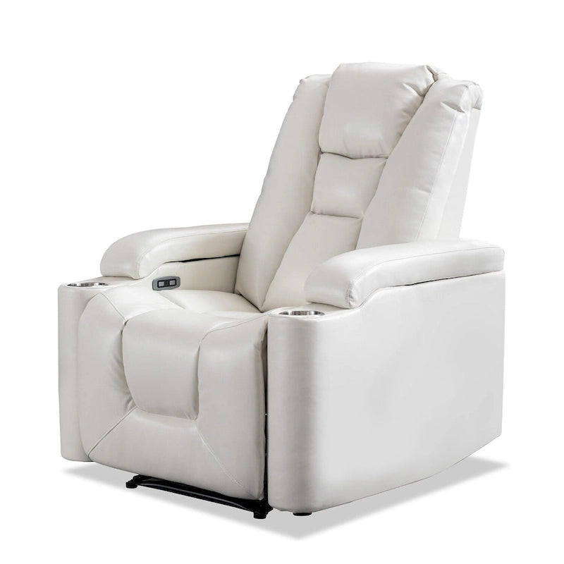 Power Leather Recliner Chair Home Theater Seating Soft