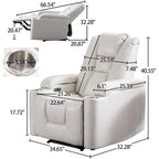 Power Leather Recliner Chair Home Theater Seating Soft
