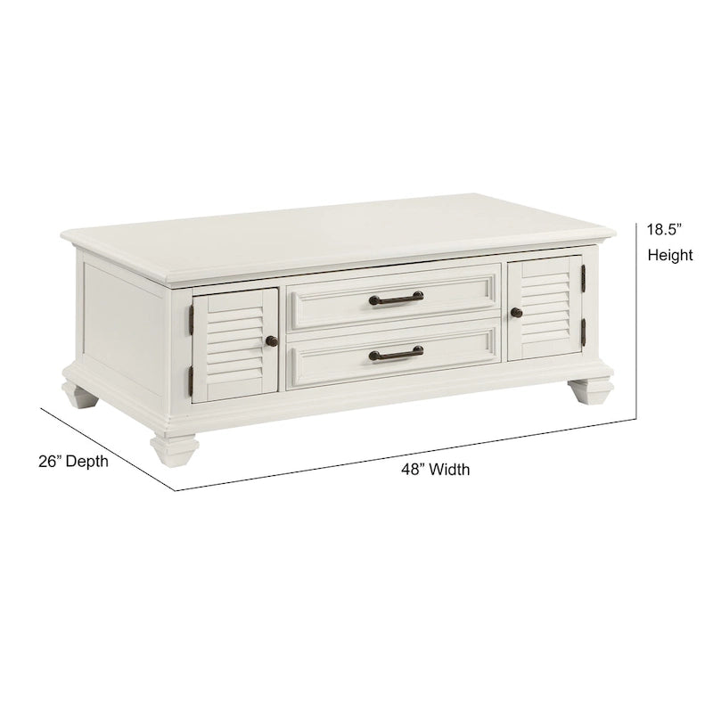 Steve Silver Castana Modern Farmhouse Soft White Lift-top Coffee Table