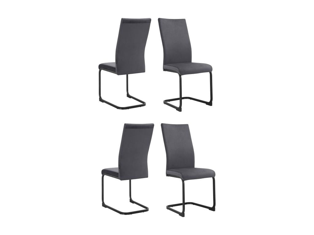 Artvivrestore - Set of 4 anthracite velvet chairs 87408USFD