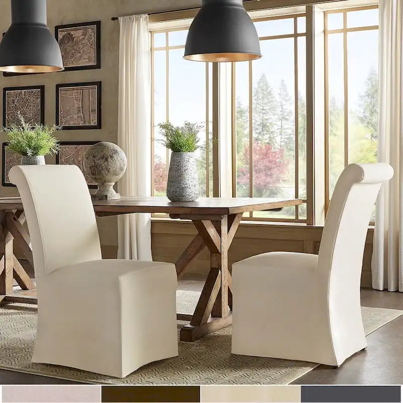 Potomac Slipcovered Rolled Back Parsons Chairs (Set of 2) by iNSPIRE Q Artisan