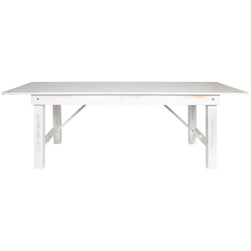 8' x 40 Rectangular Antique Rustic Solid Pine Folding Farm Table - 96D x 40W x 30H