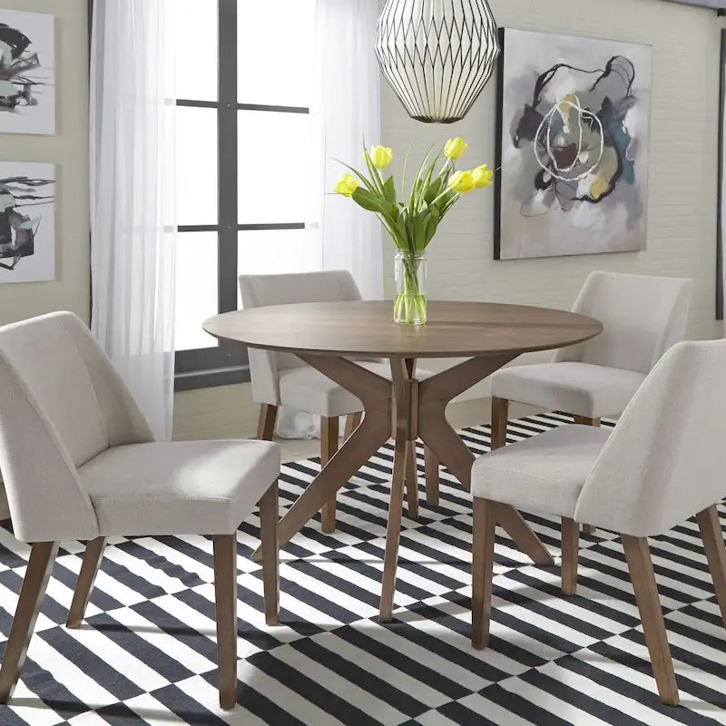 Space Savers Satin Walnut Round Pedestal Table