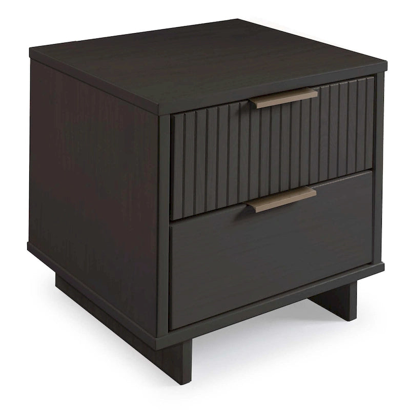 Manhattan Comfort Granville Mid Century Solid Wood 2 Drawer Nightstand Set of 2