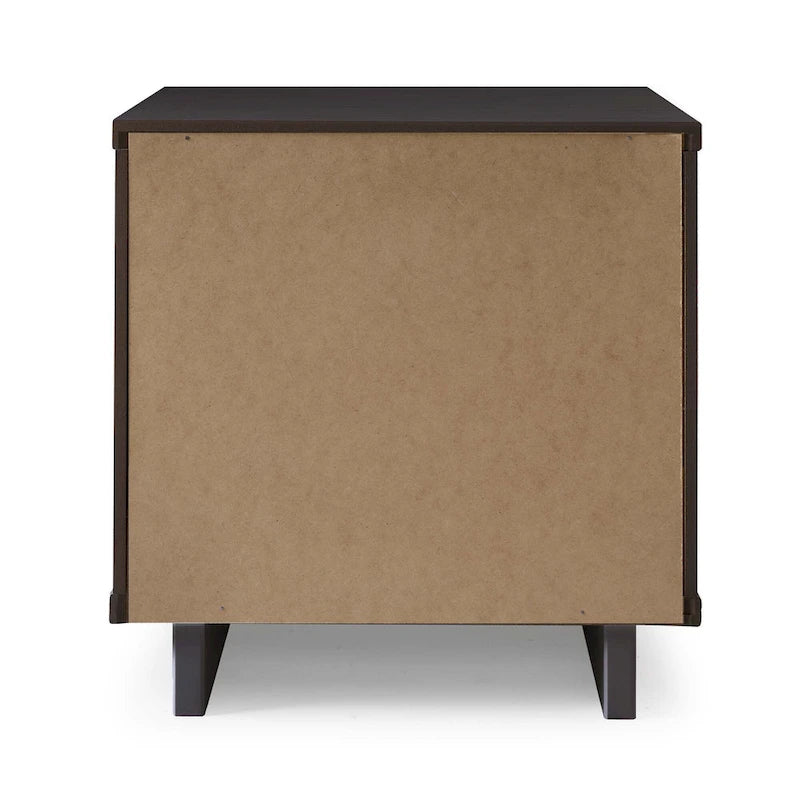 Manhattan Comfort Granville Mid Century Solid Wood 2 Drawer Nightstand Set of 2