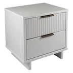 Manhattan Comfort Granville Mid Century Solid Wood 2 Drawer Nightstand Set of 2
