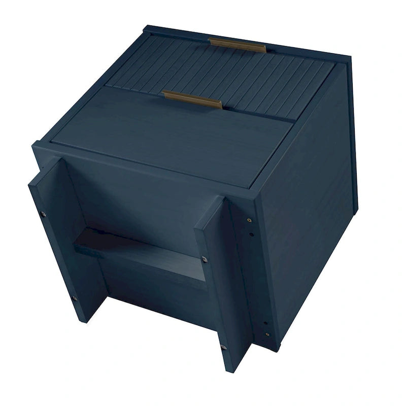Manhattan Comfort Granville Mid Century Solid Wood 2 Drawer Nightstand Set of 2