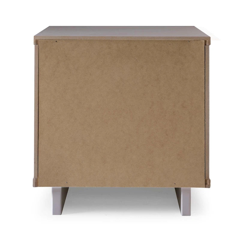 Manhattan Comfort Granville Mid Century Solid Wood 2 Drawer Nightstand Set of 2