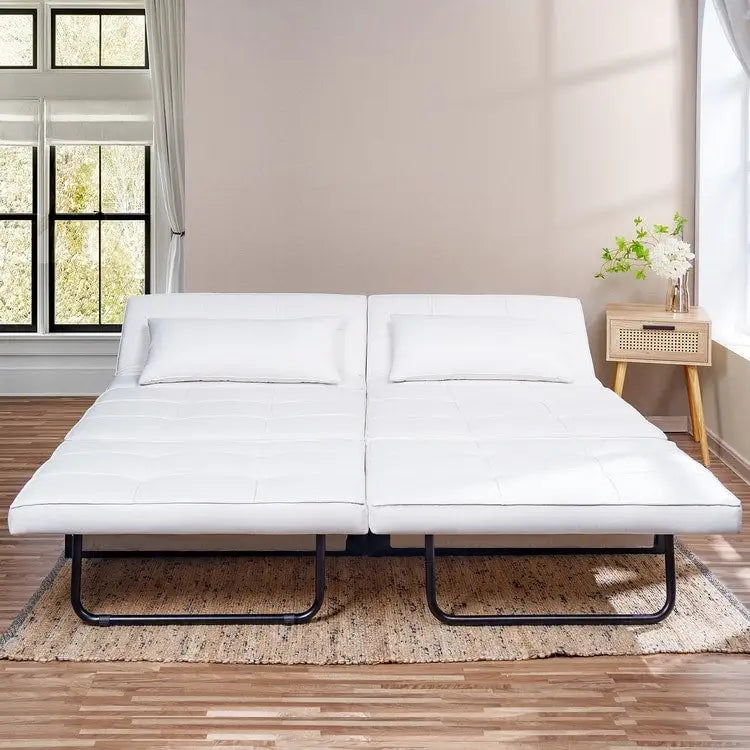 Sleeper Chair Bed, 4 In 1 Multi-Function Convertible Ottoman Bed, Breathable Linen Bed Chair, Convertible Sofa Bed