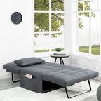 Sleeper Chair Bed, 4 In 1 Multi-Function Convertible Ottoman Bed, Breathable Linen Bed Chair, Convertible Sofa Bed