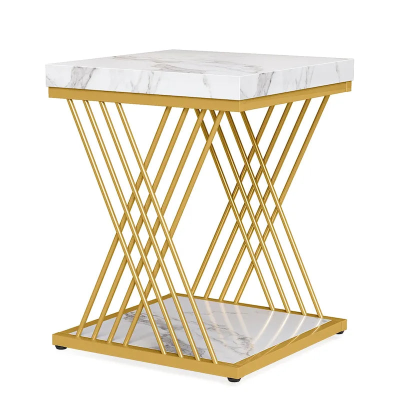 Square End Table,Mid-century Modern Bed Side Tables, Accent Table Living Room