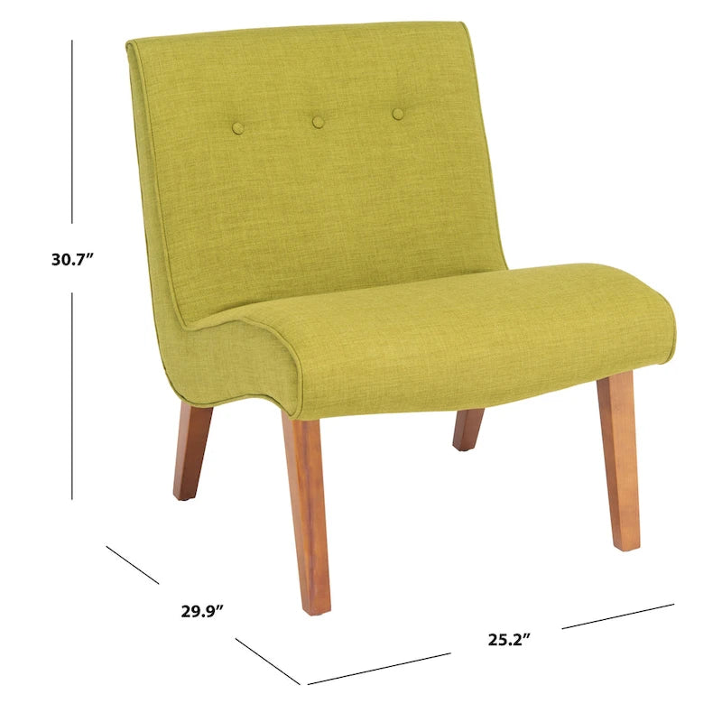 SAFAVIEH Sibille Mid-Century Forest Green Chair - 25.2 x 29.9 x 30.7 - 25Wx30Dx31H