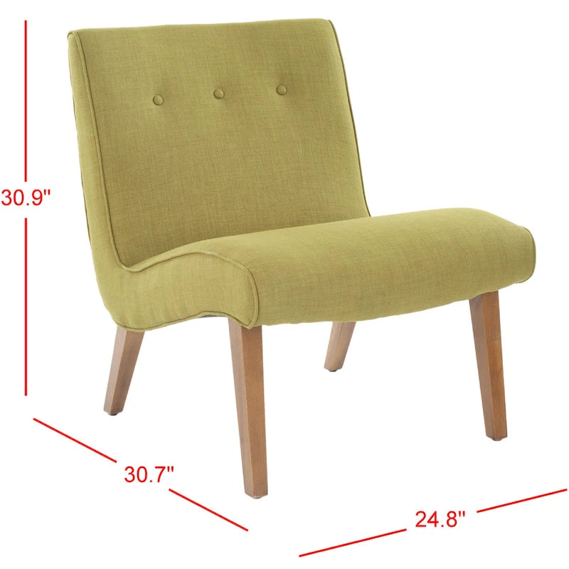 SAFAVIEH Sibille Mid-Century Forest Green Chair - 25.2 x 29.9 x 30.7 - 25Wx30Dx31H