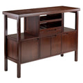Sideboard Buffet Table Wine Rack in Brown Wood Finish - 46W x 16D x 34H