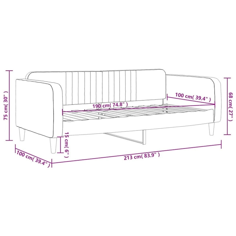 vidaXL Day Bed Upholstered Sleeper Sofa Bed for Bedroom Living Room Velvet