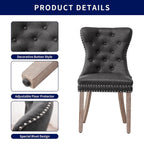 CHUN YI Faux Leather Modern Button Rivet Wing-back Dining Chair (Set of 2)
