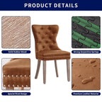 CHUN YI Faux Leather Modern Button Rivet Wing-back Dining Chair (Set of 2)