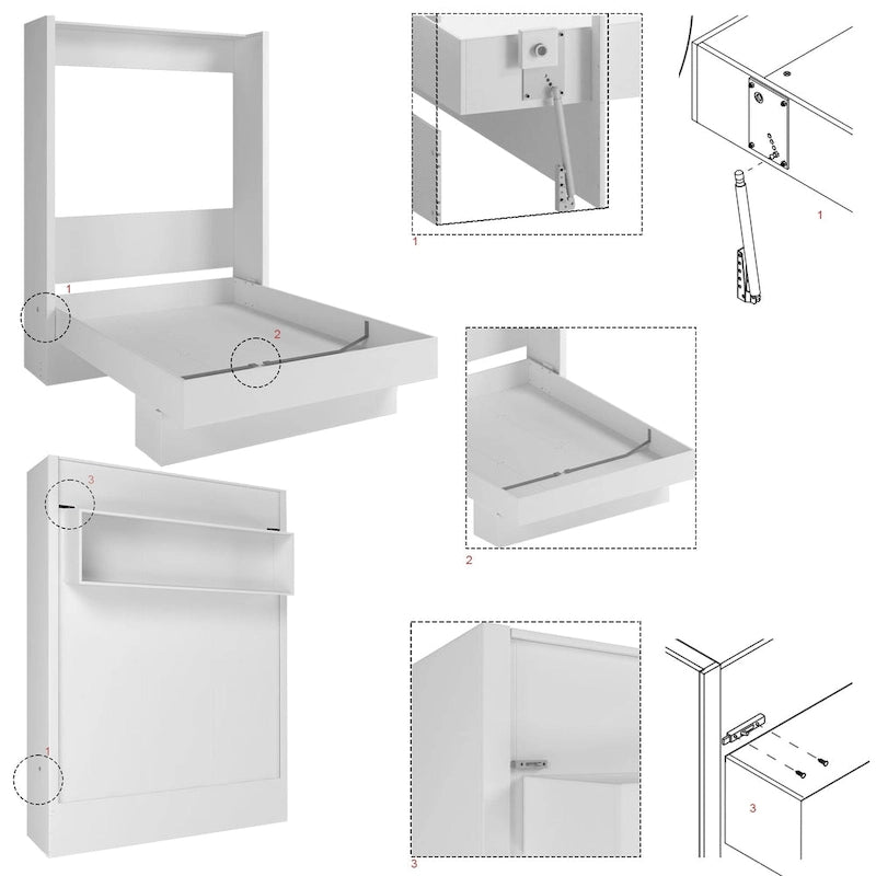 Oakland Living Easy Lift Brazilian Twin Contemporary Murphy Bed with Shelf