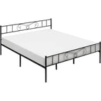 Bed Frame with Storage, with Vintage Pattern Headboard and Footboard, Load Up to 800Lbs