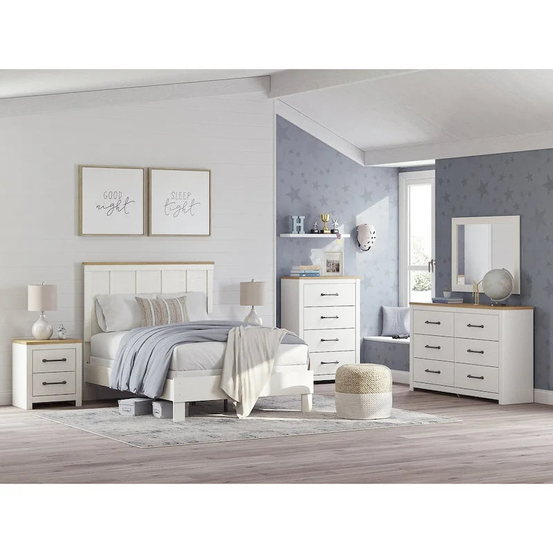 Signature Design by Ashley Linnocreek White/Brown Panel Headboard