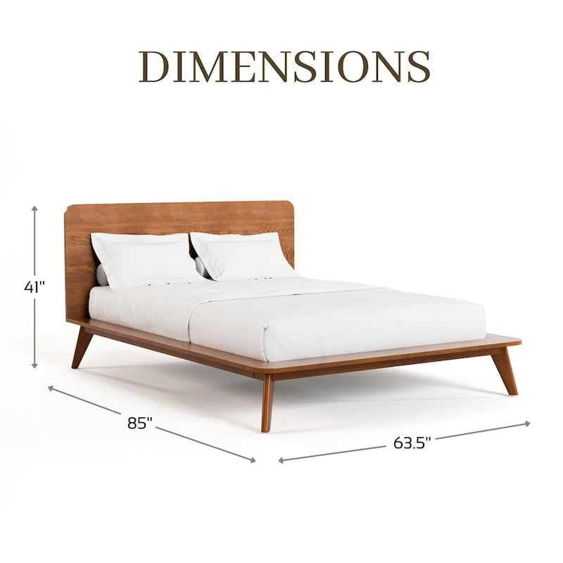 Furniture of America Beau Midcentury Low Profile Wood Platform Bed