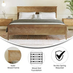 Solid Wood Platform Bed Frame with Headboard and Footboard