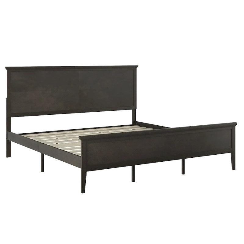 Solid Wood Platform Bed Frame with Headboard and Footboard
