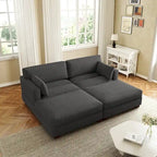 Modern Corduroy Sectional Sofa With Armrest Cushions