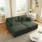 Modern Corduroy Sectional Sofa With Armrest Cushions