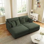 Modern Corduroy Sectional Sofa With Armrest Cushions