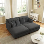 Modern Corduroy Sectional Sofa With Armrest Cushions