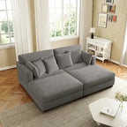 Modern Corduroy Sectional Sofa With Armrest Cushions