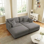 Modern Corduroy Sectional Sofa With Armrest Cushions